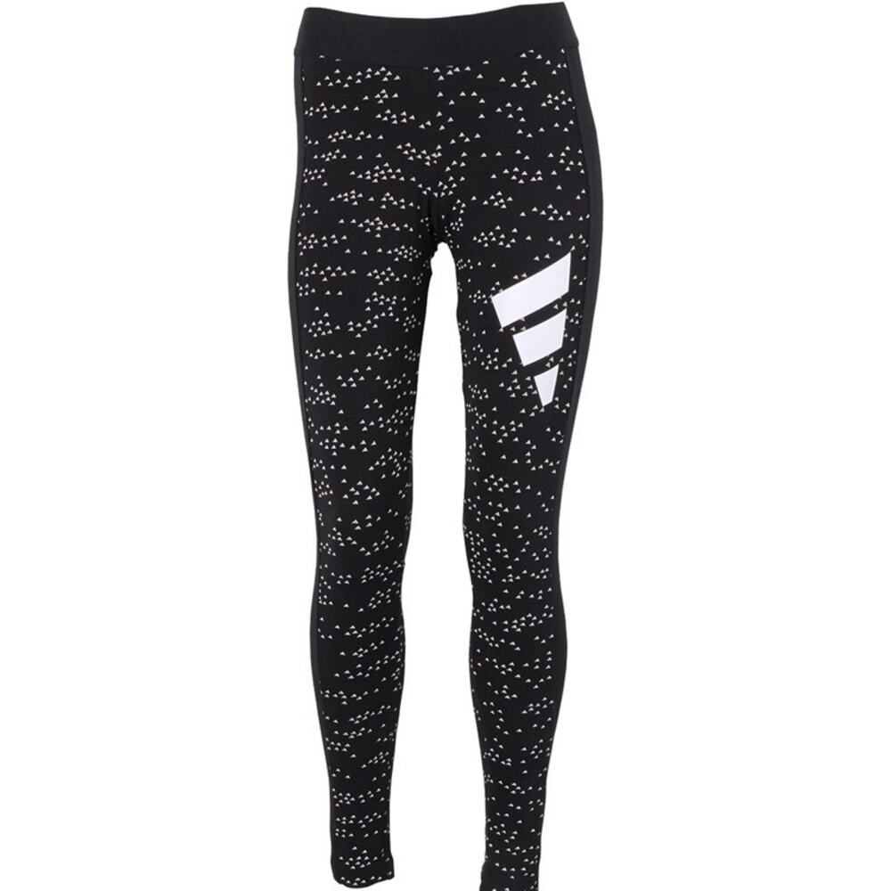 Adidas Sportswear Allover Print Tights Leggings | Black White | Large Women's